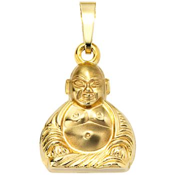 Anhänger Buddha 333 Gold Gelbgold mit Kette 45 cm