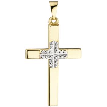 Anhänger Kreuz 375 Gold Gelbgold Kreuzanhänger Goldkreuz