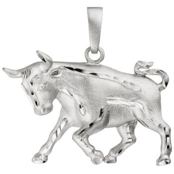 Anhänger Sternzeichen Stier 925 Sterling Silber teil matt Sternzeichenanhänger