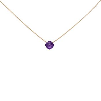 Collier 750 Gold Rotgold 1 Amethyst lila violett 45 cm