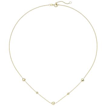 Collier Herz Kugel 925 Sterling Silber gold vergoldet 45 cm Silberkette Federrin