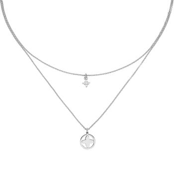 Collier Halskette 925 Sterling Silber 5 Zirkonia 44 cm