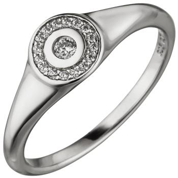 Damen Ring 925 Sterling Silber 17 Zirkonia Silberring