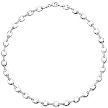 Collier Halskette 925 Sterling Silber 196 Zirkonia 45 cm Kette Silberkette