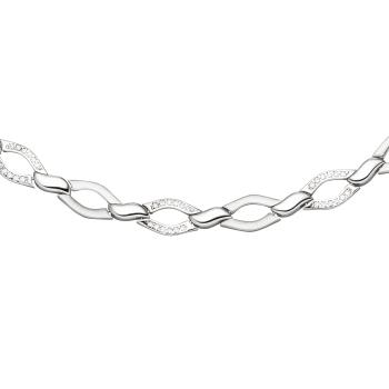 Collier Halskette 925 Silber 144 Zirkonia 45 cm Kette Silberkette