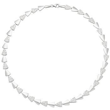 Collier Halskette 925 Sterling Silber gehämmert 45 cm Kette Silberkette