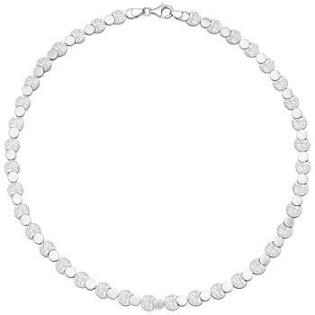 Collier Halskette 925 Sterling Silber gehämmert 45 cm Kette Silberkette