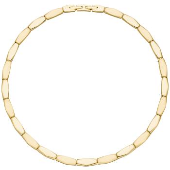 Collier Halskette Edelstahl gold-farben beschichtet 46 cm