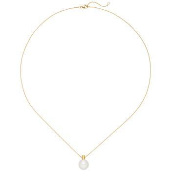 Kette mit Anhänger 750 Gold Gelbgold 1 Süßwasser Perle 45 cm