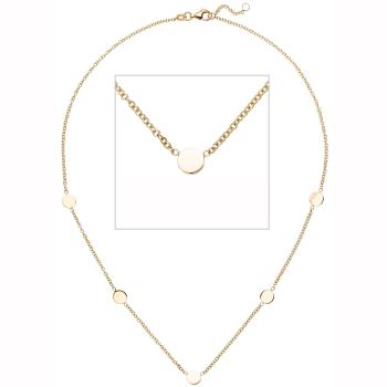 Collier Halskette mit Plättchen 375 Gold Gelbgold 43 cm Kette