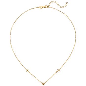 Collier Halskette Glaube Liebe Hoffnung 925 Sterling Silber gold vergoldet 43 cm