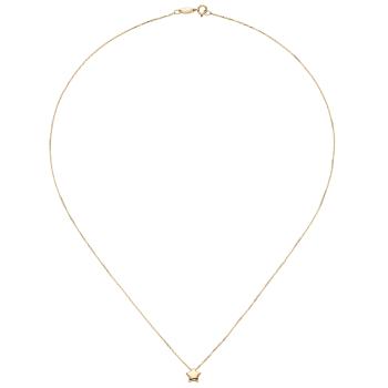 Collier Halskette mit Anhänger Stern 375 Gold Gelbgold 42 cm Kette