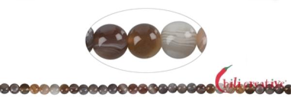 Strand of Botswana agate balls, 6 mm