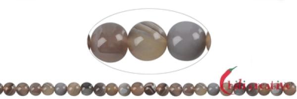 Strand of Botswana agate balls, 8 mm