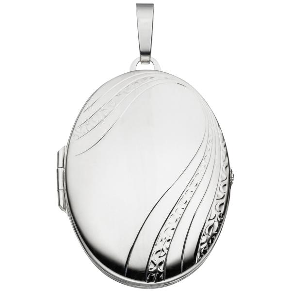 Medaillon oval 925 Sterling Silber Anhänger zum Öffnen