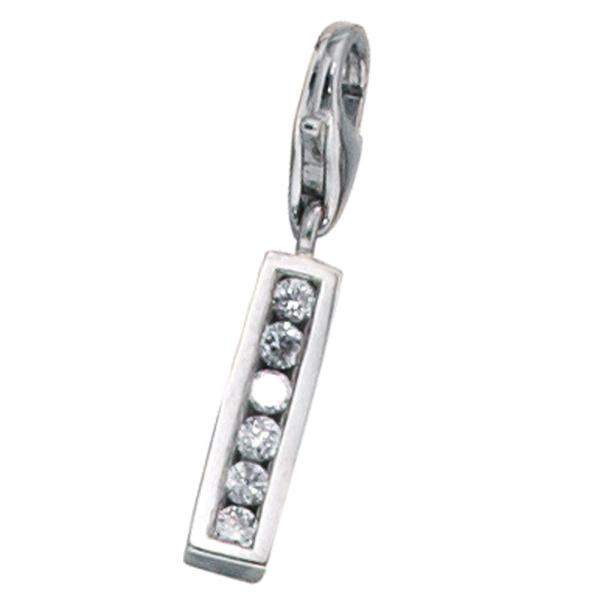 Einhänger Charm Buchstabe I 925 Sterling Silber mit Zirkonia