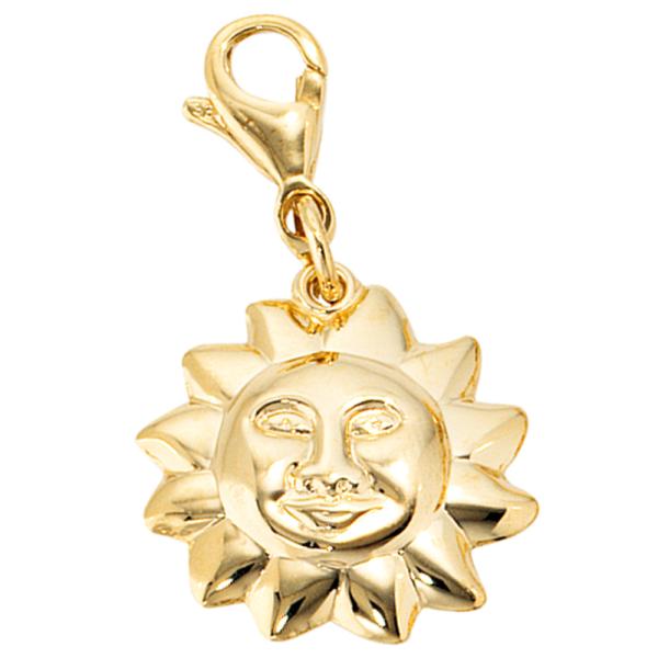 Einhänger Charm Sonne aus 333 Gold Gelbgold Goldcharm