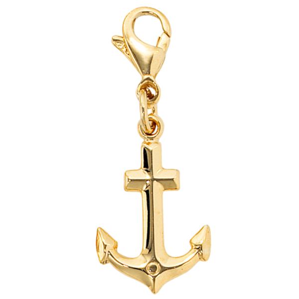 Einhänger Charm Anker 333 Gold Gelbgold Goldcharm