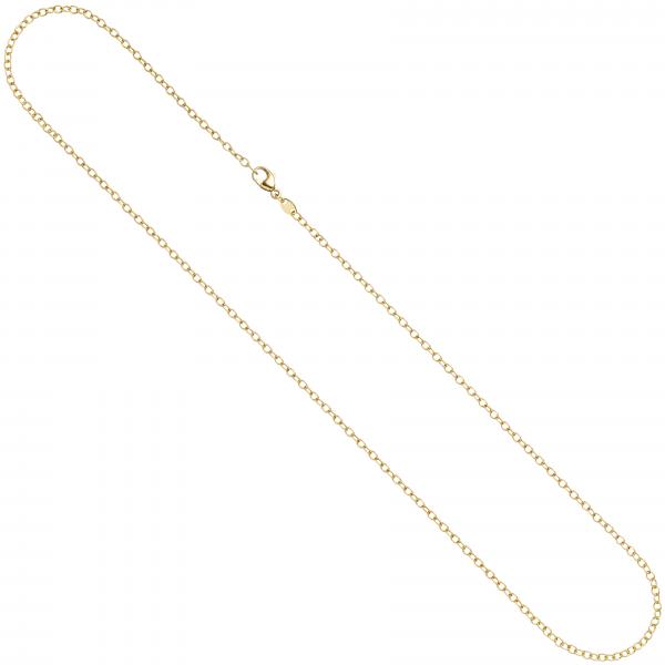 Weit-Ankerkette 585 Gelbgold 2 mm 45 cm Karabiner Gold Kette Halskette Goldkette