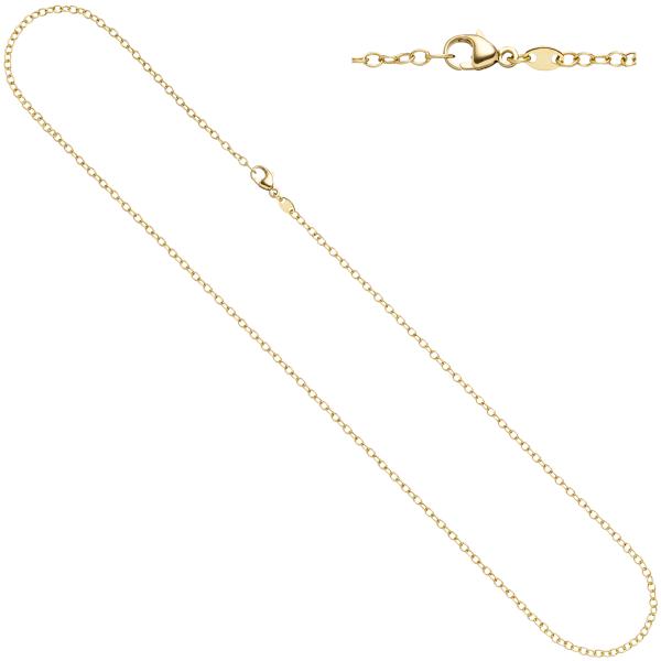 Weit-Ankerkette 585 Gelbgold 2 mm 50 cm Karabiner Gold Kette Halskette Goldkette