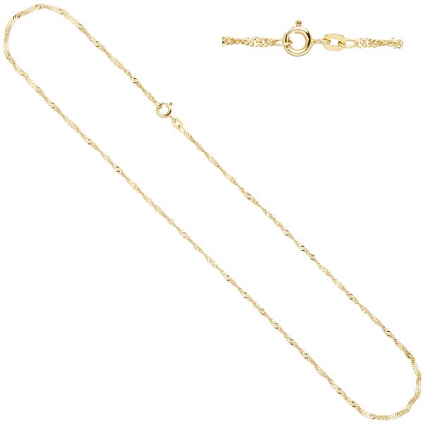 Singapurkette 333 Gelbgold 1,8 mm 42 cm Gold Kette Halskette Goldkette Federring