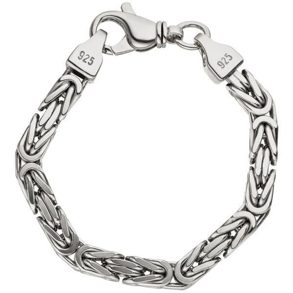 Königsarmband 925 Sterling Silber 20 cm Armband Silberarmband Karabiner