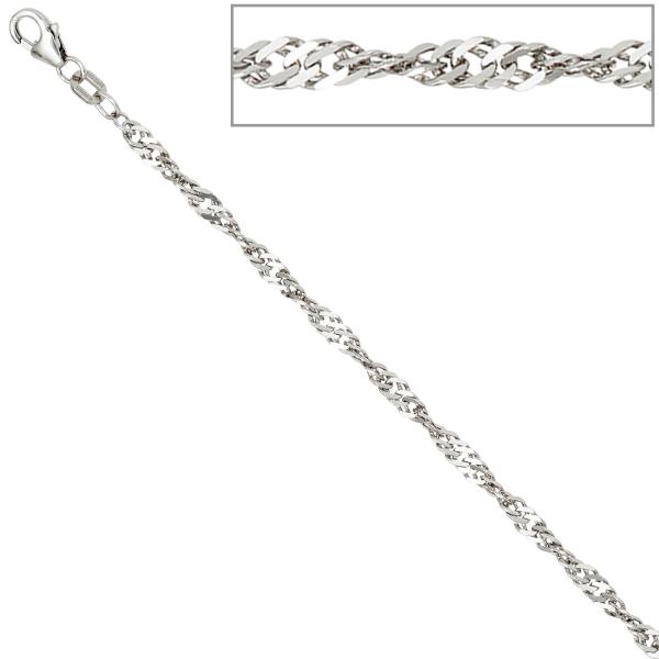 Singapurkette 925 Silber 2,9 mm 50 cm Halskette Kette Silberkette Karabiner