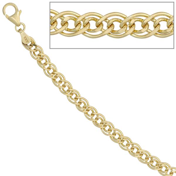 Zwillings-Panzerkette 333 Gelbgold 4,8 mm 45 cm Gold Kette Halskette Goldkette