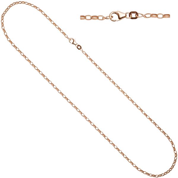 Ankerkette 925 Silber rotgold vergoldet 2,4 mm 45 cm Halskette Kette Karabiner