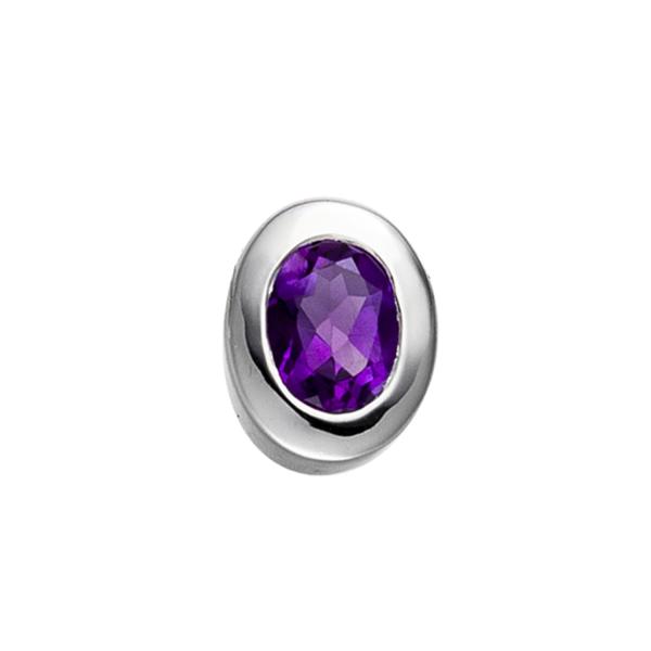 Anhänger oval 925 Sterling Silber rhodiniert 1 Amethyst violett lila