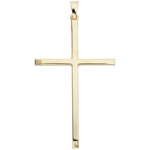 Anhänger Kreuz schmal 333 Gold Gelbgold Kreuzanhänger Goldkreuz