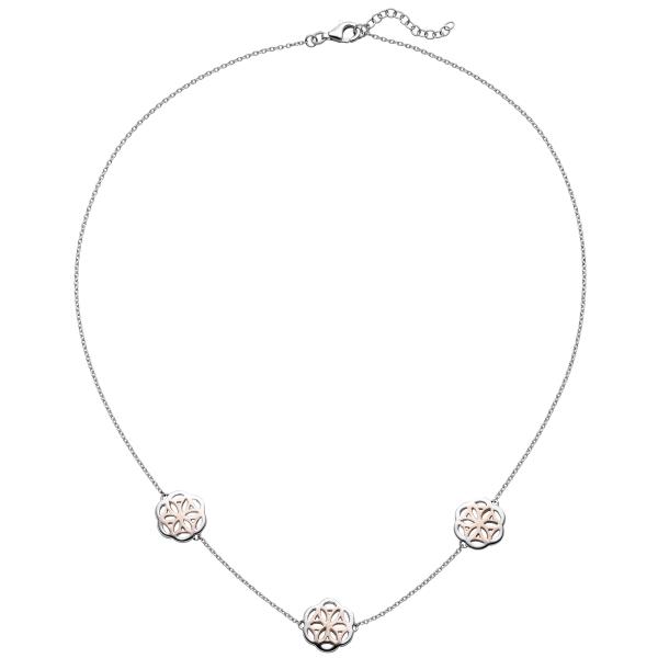 Collier Halskette 925 Sterling Silber bicolor vergoldet Kette Silberkette