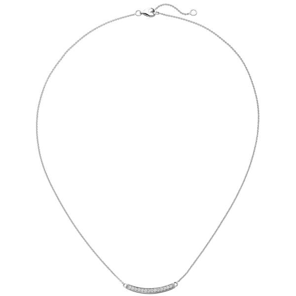 Collier Halskette 925 Sterling Silber mit Zirkonia 45 cm Kette Silberkette