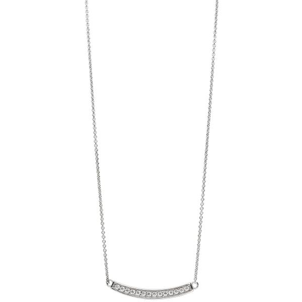 Collier Halskette 925 Sterling Silber mit Zirkonia 45 cm Kette Silberkette