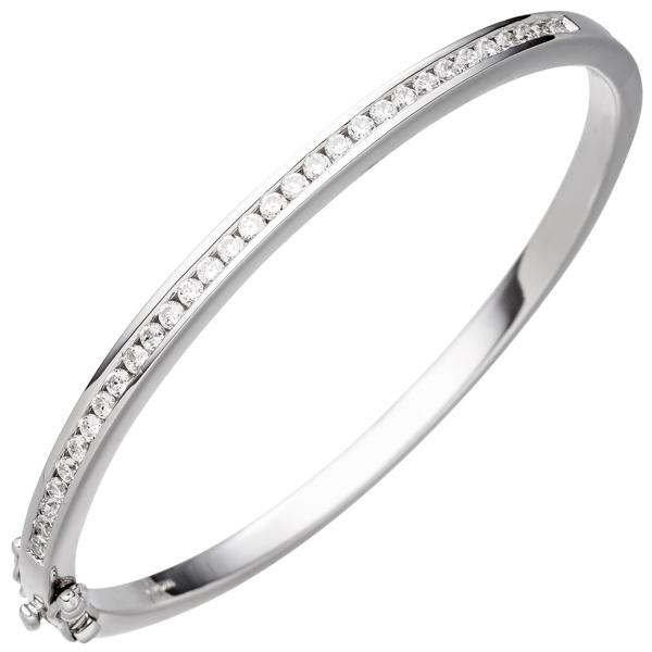 Armreif Armband 925 Sterling Silber mit Zirkonia Silberarmband Silberarmreif