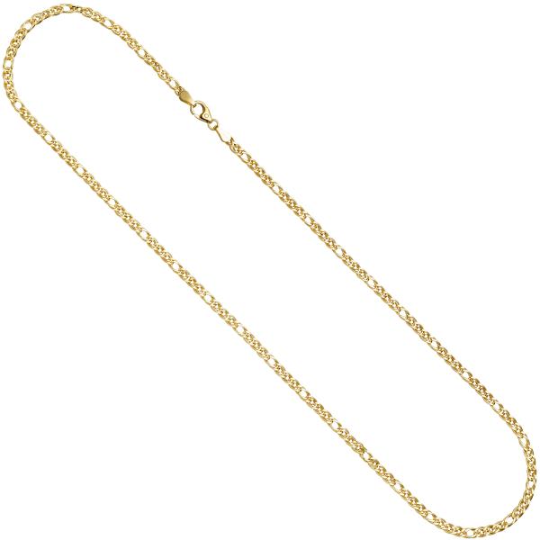 Zwillings-Panzerkette 585 Gelbgold 3 mm 45 cm Gold Kette Halskette Goldkette