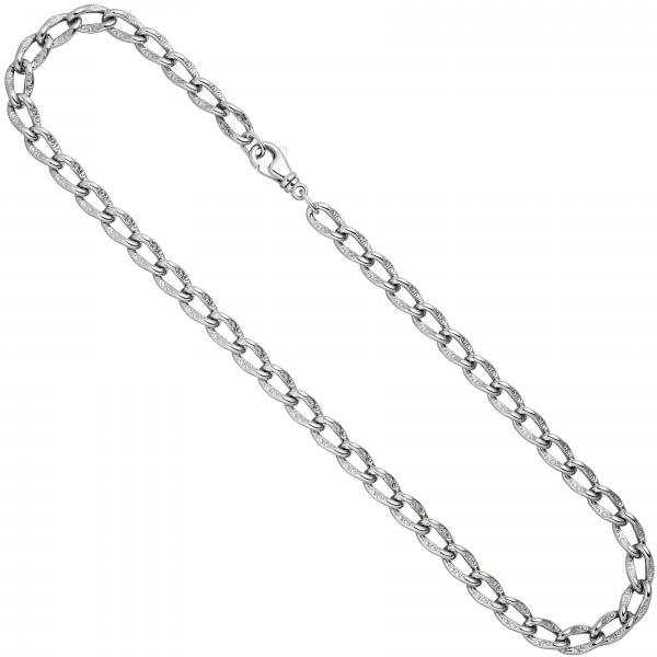 Lang-Panzerkette 925 Sterling Silber 7,3 mm 45 cm Kette Halskette Silberkette