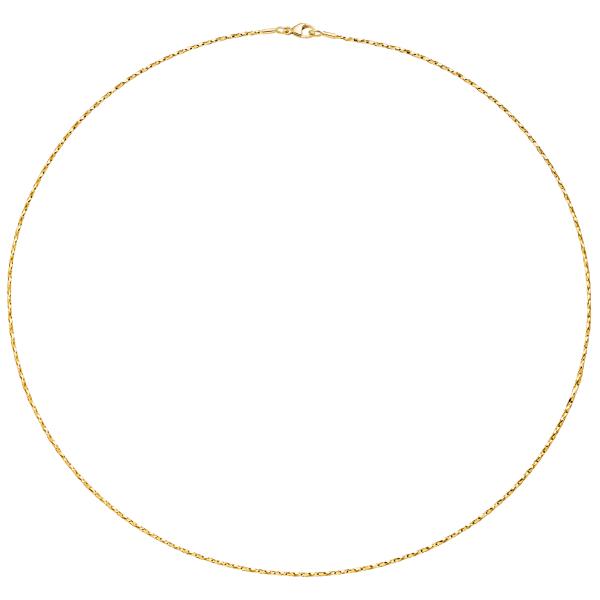 Halsreif Halskette 750 Gold Gelbgold diamantiert 1,0 mm 42 cm Kette Goldkette