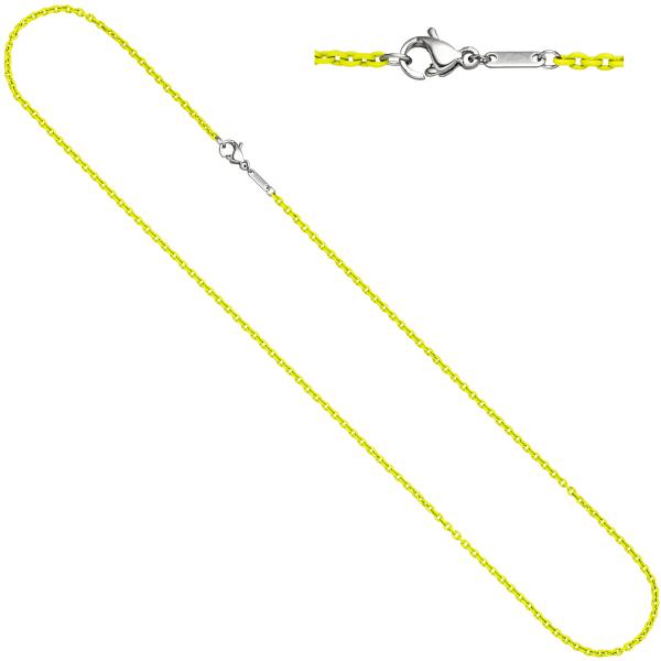 Rundankerkette Edelstahl gelb lackiert 45 cm Kette Halskette Karabiner