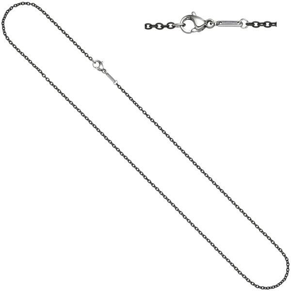 Rundankerkette Edelstahl grau lackiert 45 cm Kette Halskette Karabiner