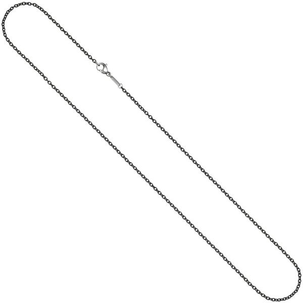 Rundankerkette Edelstahl grau lackiert 45 cm Kette Halskette Karabiner