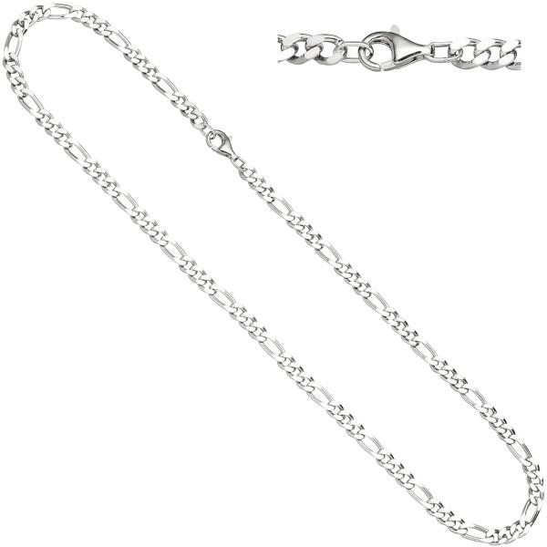 Figarokette 925 Silber diamantiert 60 cm Kette Halskette Silberkette Karabiner