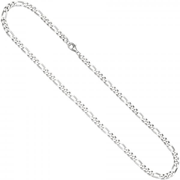 Figarokette 925 Silber diamantiert 60 cm Kette Halskette Silberkette Karabiner