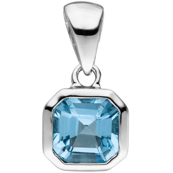 Anhänger 925 Sterling Silber 1 Blautopas hellblau blau Silberanhänger