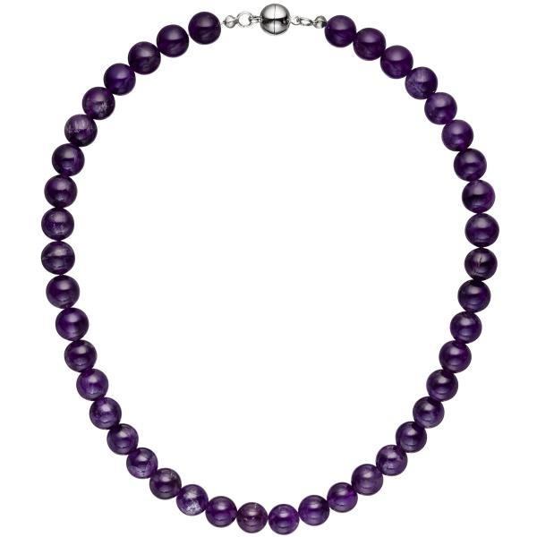 Halskette Kette Amethyst lila violett 44 cm Amethystkette Steinkette