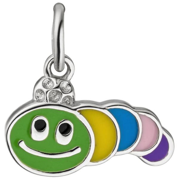 Kinder Anhänger Raupe bunt 925 Sterling Silber Silberanhänger Kinderanhänger