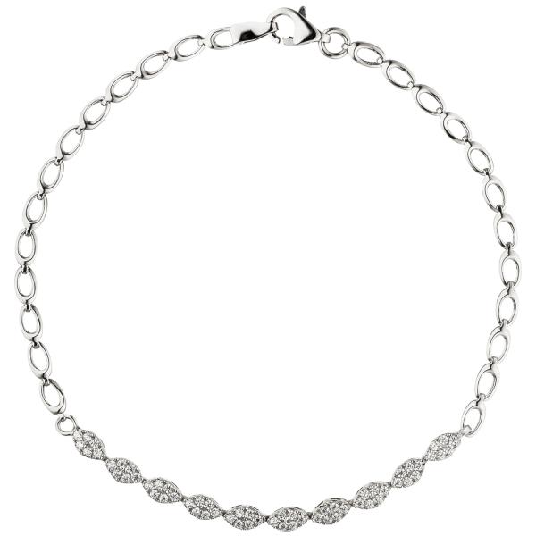 Armband 925 Sterling Silber 60 Zirkonia 19 cm Silberarmband