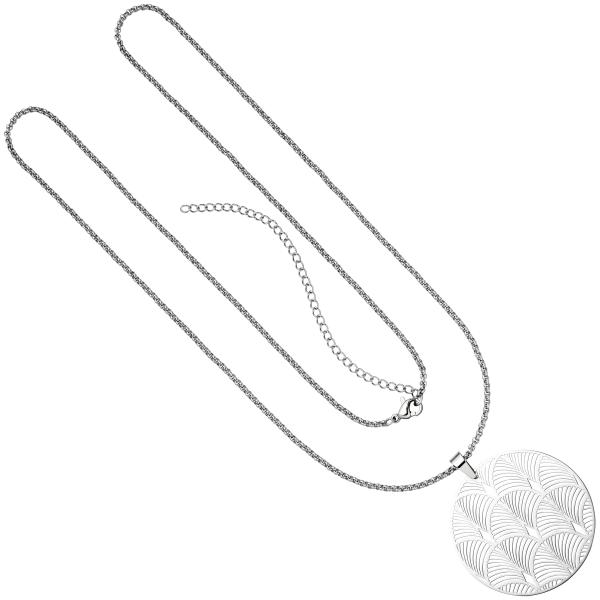 Collier Kette mit Anhänger Edelstahl 80 cm Karabiner