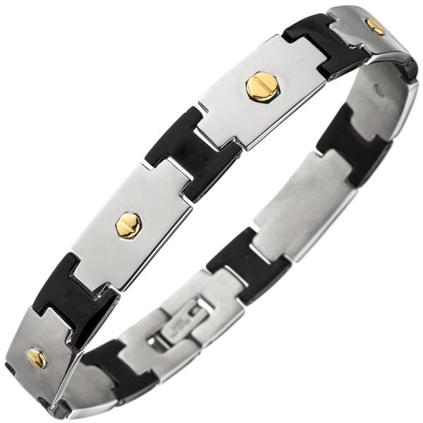 Armband Edelstahl schwarz beschichtet 21 cm