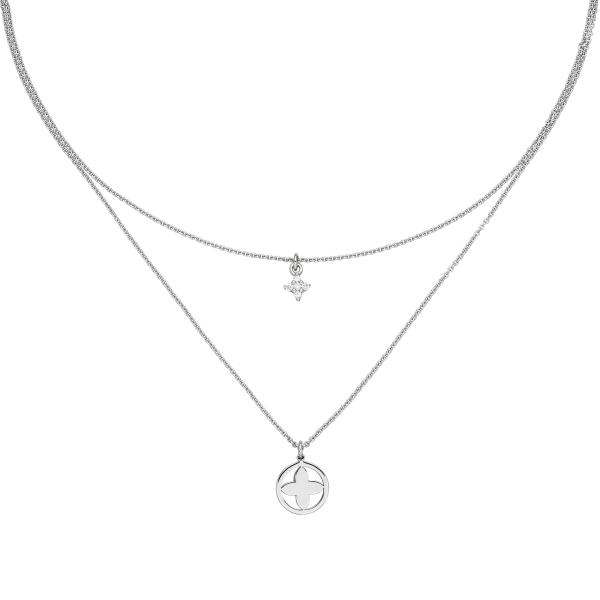 Collier Halskette 925 Sterling Silber 5 Zirkonia 44 cm